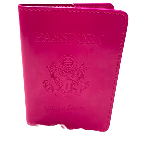 baekgaard Handbags - Baekgaard Glossy Pink Leather Passport Holder